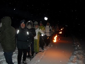 Schneeschuhe, Schnee, Winter, Schwarzwald, Team, Nacht